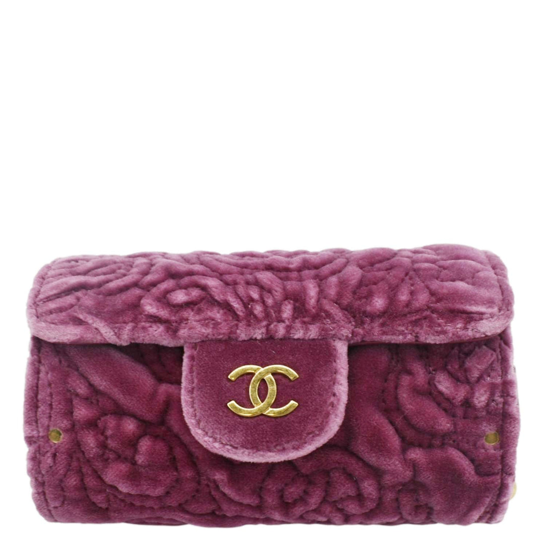 Pearl Street Bags Chanel Camellia Velvet Chain Vanity Bag Pink