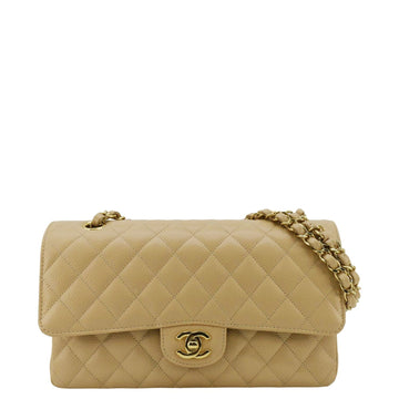 Pearl Street Bags Chanel Double Flap Medium Quilted Caviar Leather Shoulder Bag Cream