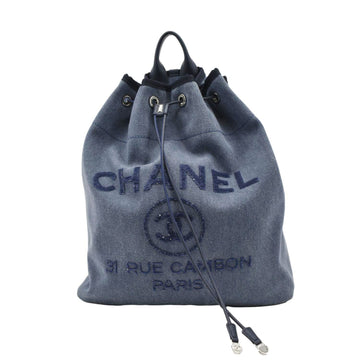 Pearl Street Bags Chanel Deauville Large Denim Backpack Blue