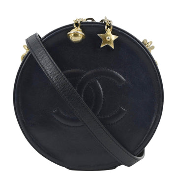 Pearl Street Bags Chanel Glazed Round As Earth Leather Evening Crossbody Bag Navy Blue