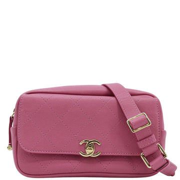 Pearl Street Bags Chanel Casual Trip Leather Waist Bag Pink