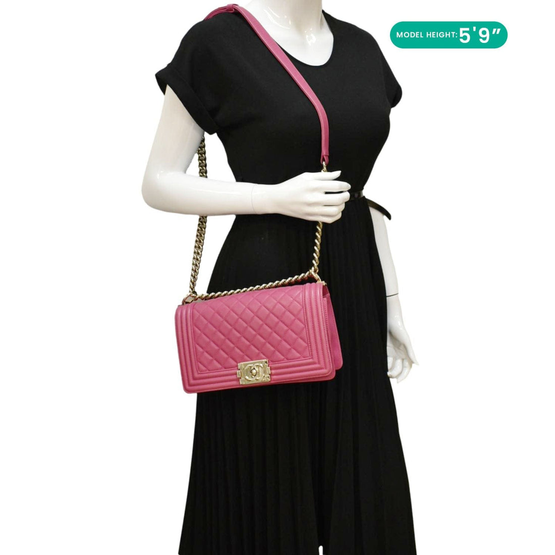 Pearl Street Bags Chanel Medium Boy Flap Quilted Leather Shoulder Bag Pink