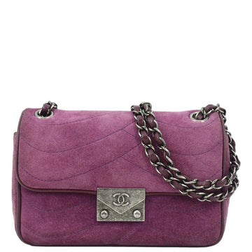 Pearl Street Bags Chanel Pagoda Flap Suede Leather Shoulder Bag Purple
