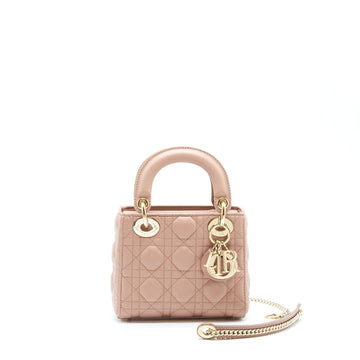 Top quality Dior Mini Lady Top quality Dior Lambskin Pink