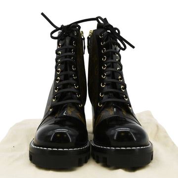 LOUIS VUITTON Star Trail Monogram Canvas Ankle Boot Black 38.5