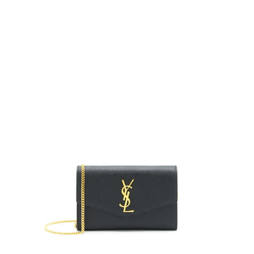 Saint Laurent/YSL Envelop Small Crossbody Bag Grained CalBNkin Black GHW