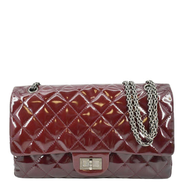 Pearl Street Bags Chanel 2.55 Reissue Double Flap Patent Leather Shoulder Bag Maroon