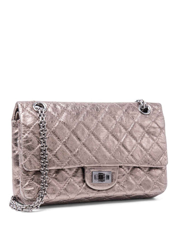 Chanel . Leather Reissue Medium Double Flap Bag Taupe