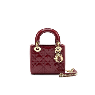 Top quality Dior Mini Lady Top quality Dior Patent Leather Red with