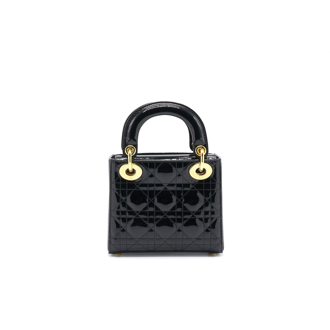 Top quality Dior MINI LADY Top quality Dior PATENT LEATHER BLACK WITH GOLD CHAIN