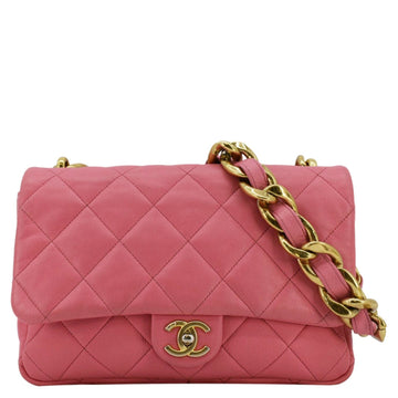 Pearl Street Bags Chanel CC Funky Town Flap Large Lambskin Quilted Leather Shoulder Bag Pink