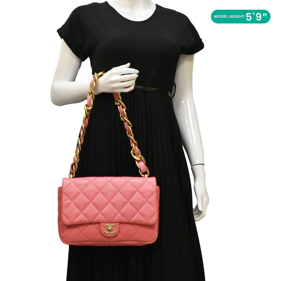 Pearl Street Bags Chanel CC Funky Town Flap Large Lambskin Quilted Leather Shoulder Bag Pink