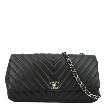 Pearl Street Bags Chanel Surpique Jumbo Chevron Lambskin Leather Flap Crossbody Bag Black