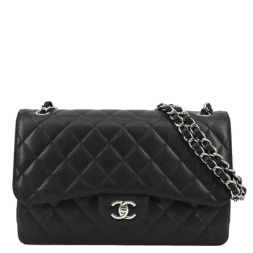 Pearl Street Bags Chanel Classic Large Double Flap Quilted Leather Shoulder Bag Black