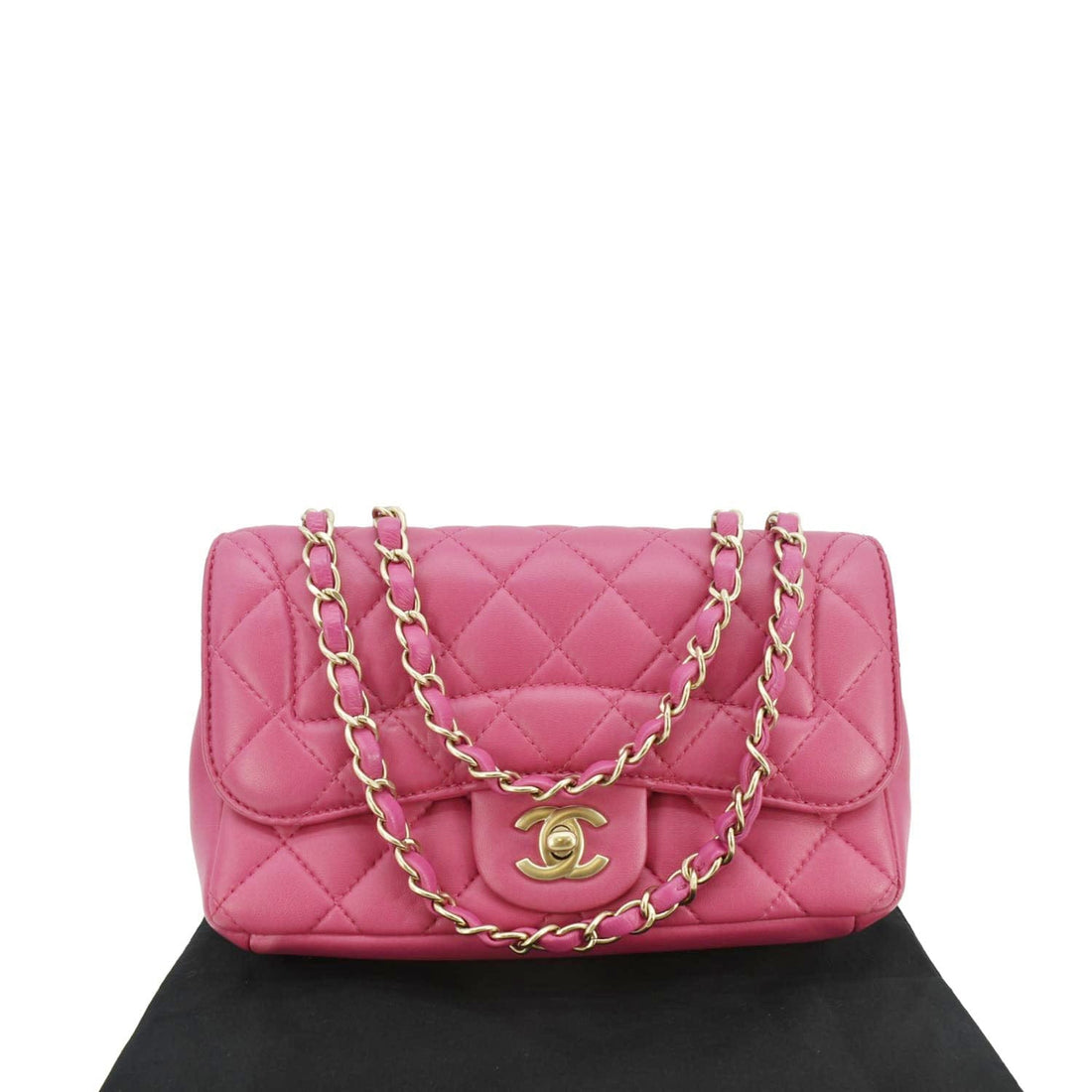 Pearl Street Bags Chanel Chic Flap Quilted Lambskin Leather Crossbody Bag Pink