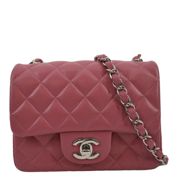 Pearl Street Bags Chanel Mini Square Flap Leather Crossbody Bag Pink