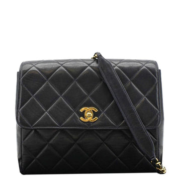 Pearl Street Bags Chanel Square CC Flap  Quilted Leather Shoulder Bag Black