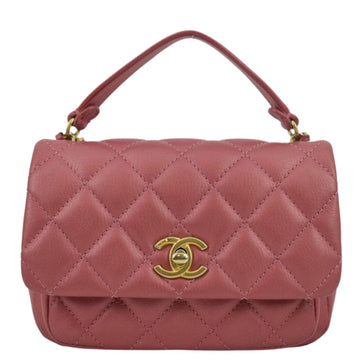 Pearl Street Bags Chanel Front Pocket Quilted Leather Crossbody Bag Pink