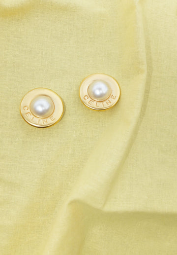 Celine  pearl earrings - 1990s