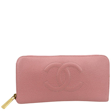 Pearl Street Bags Chanel CC Timeless Caviar Zip Around Wallet Pink