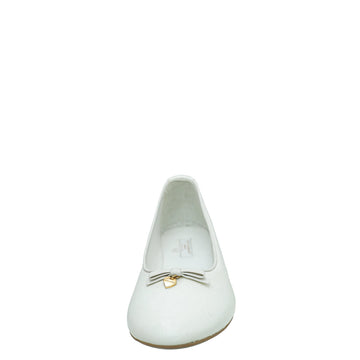 Dolce & Gabbana White Bow Heart Ballerina 38
