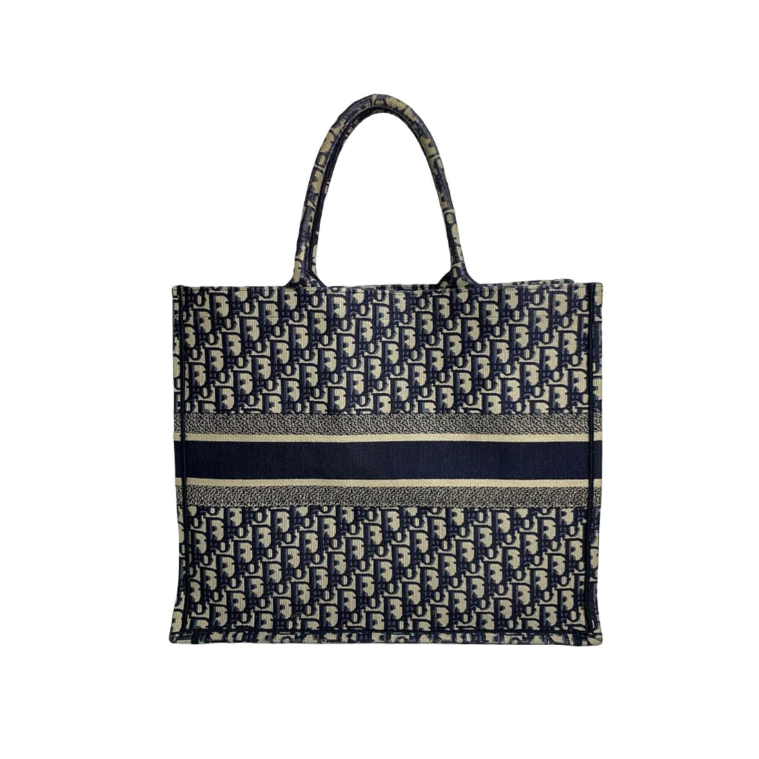Oblique Book Tote Large Canvas Blue
