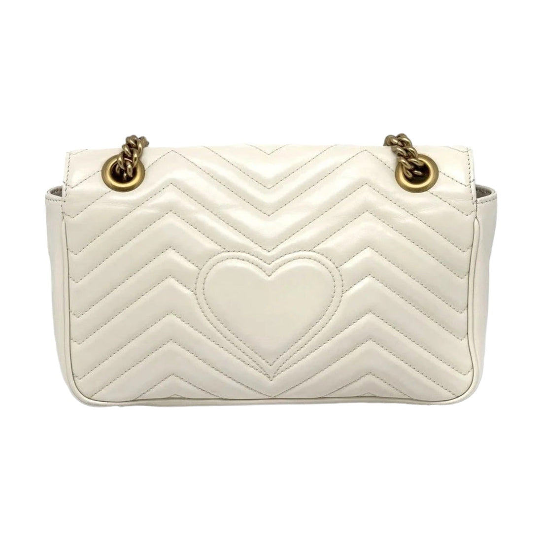 Gucci Small GG Marmont CalBNkin Matelasse White GHW