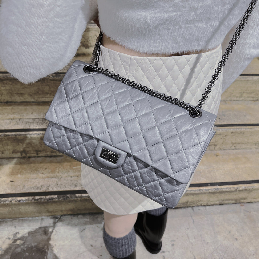 Chanel 2.55 Flap Bag Silver
