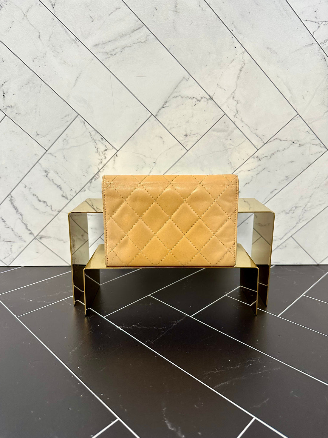 Chanel CC Cambon Tan Quilted Leather Wallet