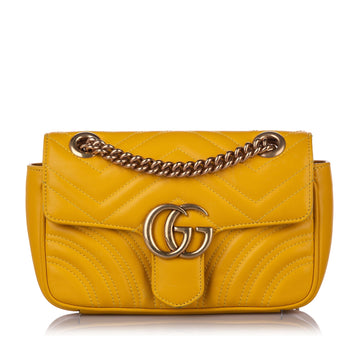 Gucci Mini GG Marmont QuiltedLeather Crossbody Bag