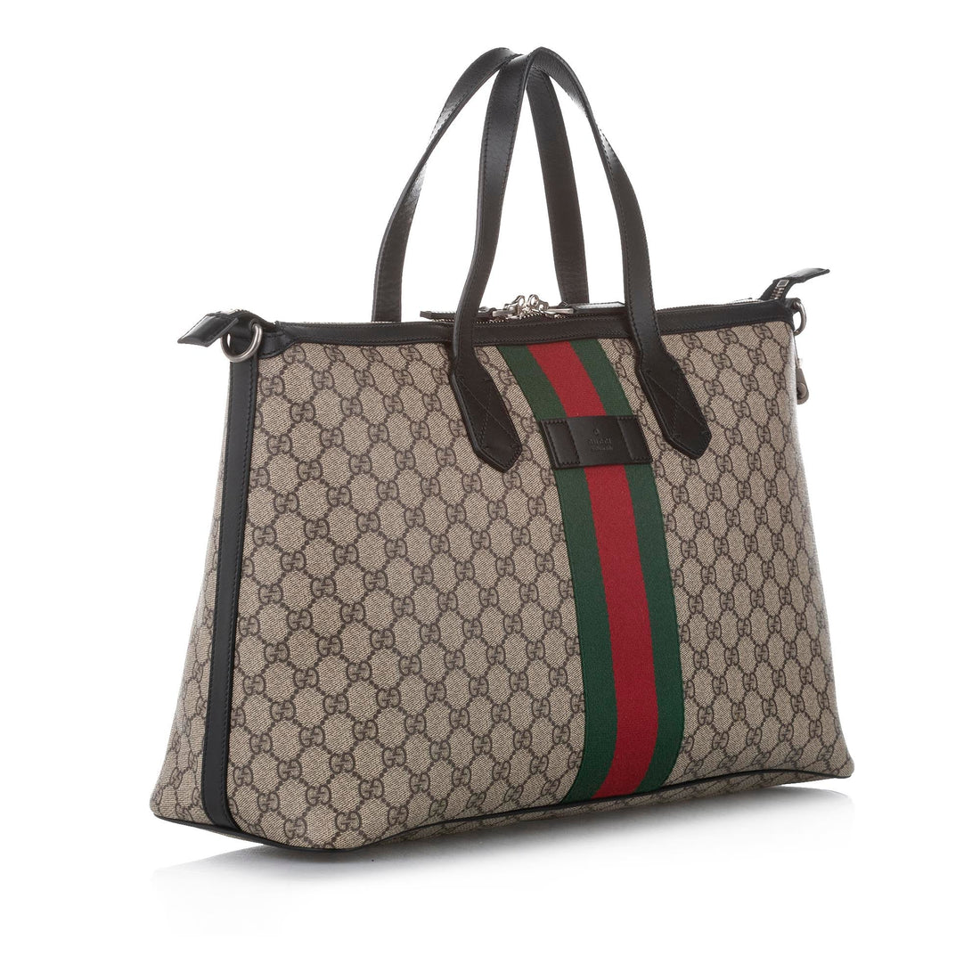 Gucci GG Supreme Web Satchel Brown