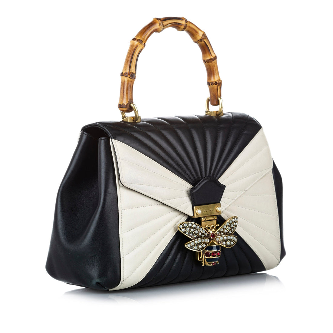 Gucci Bamboo Queen Margaret Leather Satchel Black