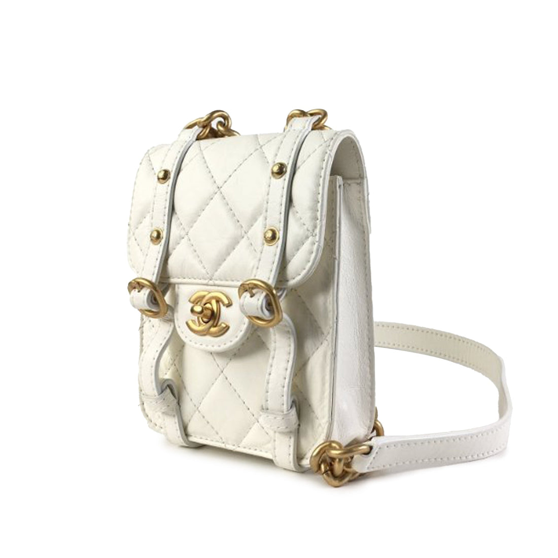 CHANEL Mini Quilted CalBNkin City School Flap Satchel