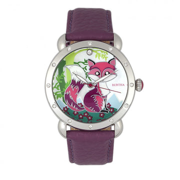 Bertha Vivica MOP Leather-Band Ladies Watch