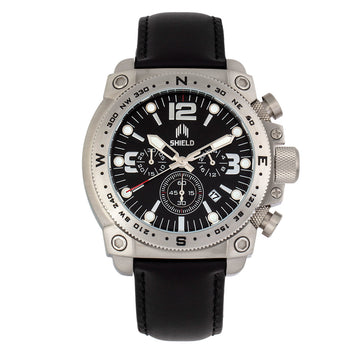 Shield Tesei Chronograph Leather-Band Men's Diver Watch w/Date