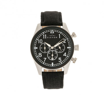 Elevon Curtiss Chronograph Nylon-Overlaid Leather-Band Watch