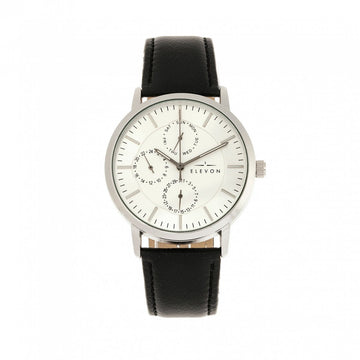 Elevon Lear Leather-Band Watch w/Day/Date
