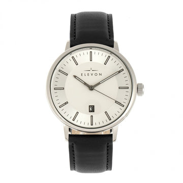Elevon Vin Leather-Band Watch w/Date