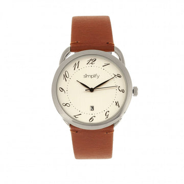 Simplify The 4900 Leather-Band Watch w/Date