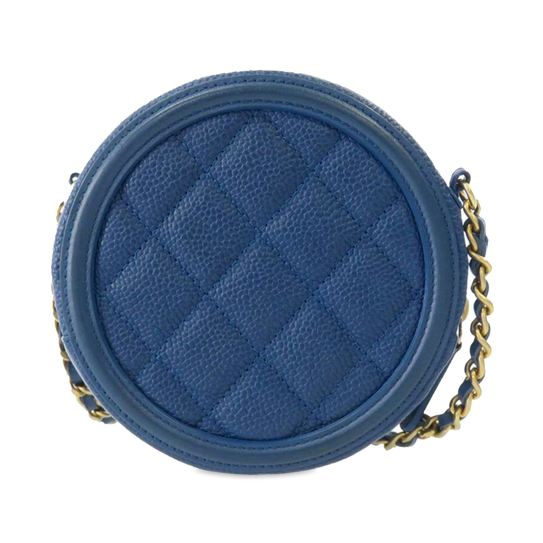 CHANEL Caviar CC Filigree Round Crossbody Crossbody Bag