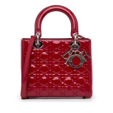 Dior Lady Dior Medium Red  Leather