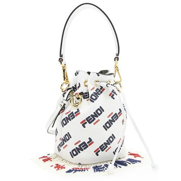 Fendi X Fila Logo CalBNkin Beaded Fringe Mon Tresor Mini Bucket Bag