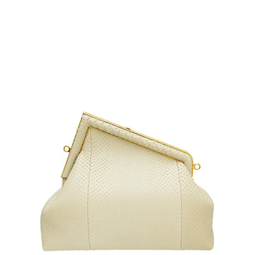 Fendi  White "Fendi First" Python Medium Bag