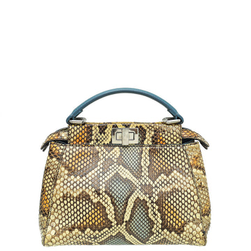 Fendi Bicolor Python Peekaboo Mini Bag