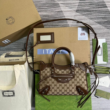 GG 681690 shoulder bag Handbag Aria :1 repl Leather/pvc brown