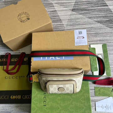 GG Supreme belt bag white 682933 FREE SHIPPING