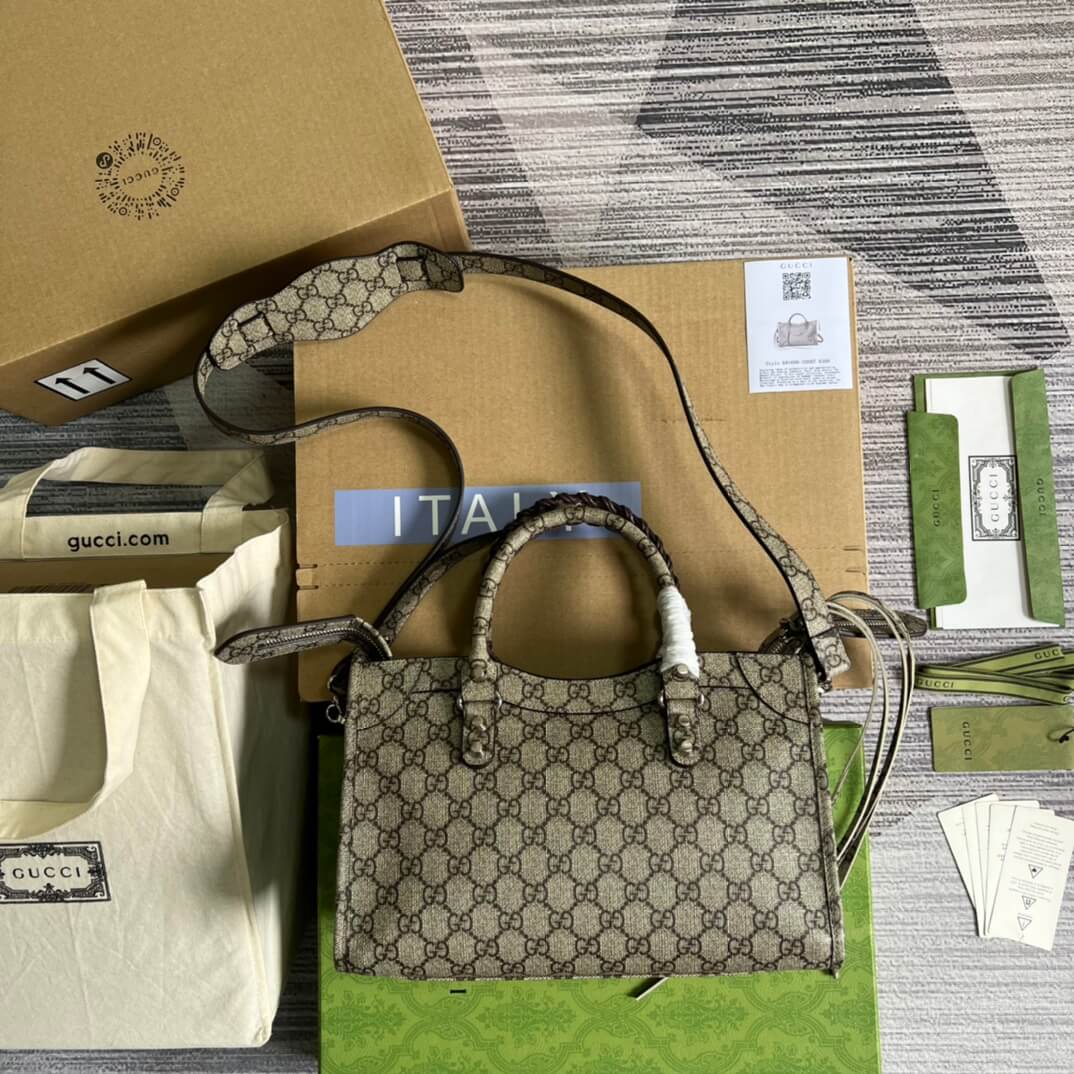 GG 681690 shoulder bag Handbag Aria :1 repl Leather/pvc grey