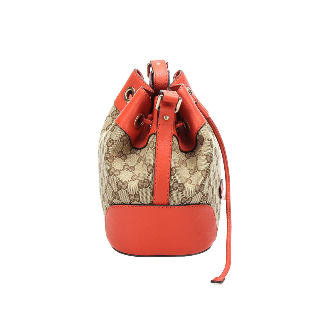 Gucci GG Canvas Drawstring Bucket Bag Brown