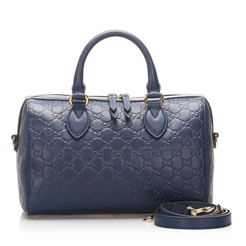 Gucci Guccissima Boston Bag Blue GHW
