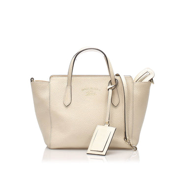 Gucci Swing Leather Satchel White